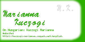 marianna kuczogi business card